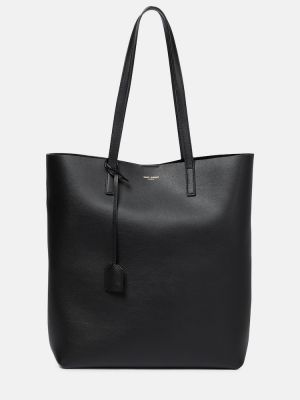 Læder shopping bag Saint Laurent sort