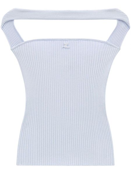 Top decupat Courreges gri