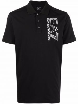 Poloskjorte med print Ea7 Emporio Armani svart