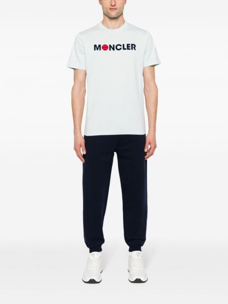 Kokvilnas t-krekls Moncler zils