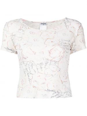 Μπλούζα με σχέδιο Chanel Pre-owned λευκό