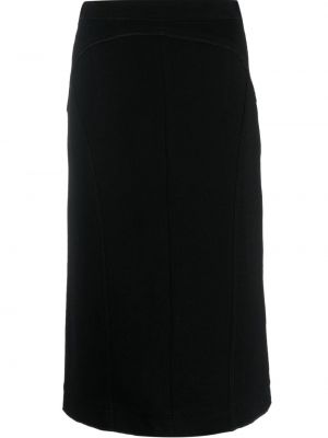 Černé vlněné pouzdrová sukně Nº21