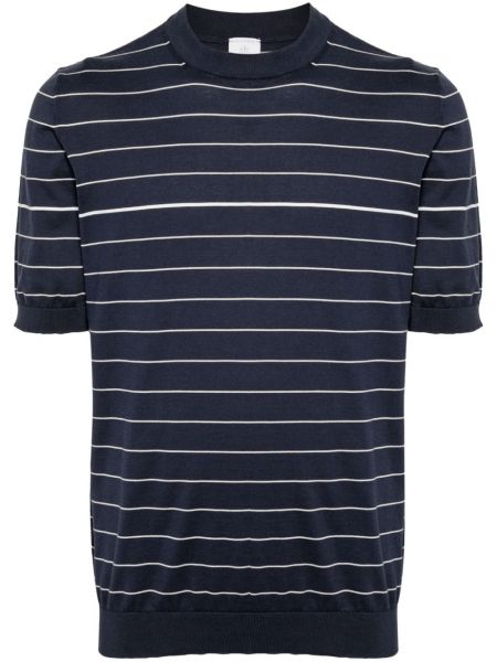 T-shirt à rayures en tricot Eleventy bleu