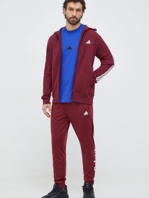 Bluza z kapturem bawełniana Adidas czerwona
