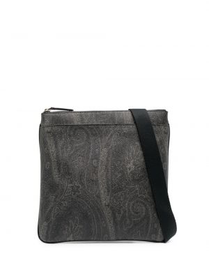 Žakárová taška přes rameno s paisley potiskem Etro černá