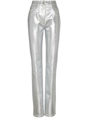 Rovné kalhoty Ferragamo stříbrné