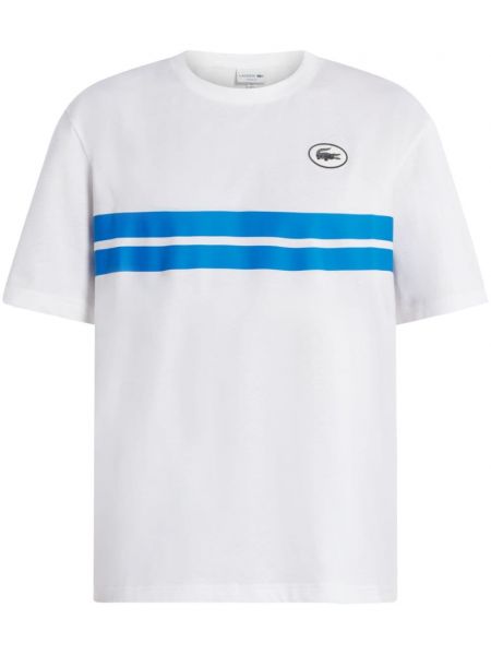 T-shirt en coton avec applique Lacoste blanc