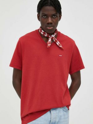 Памучна тениска с дълъг ръкав Levi's® червено