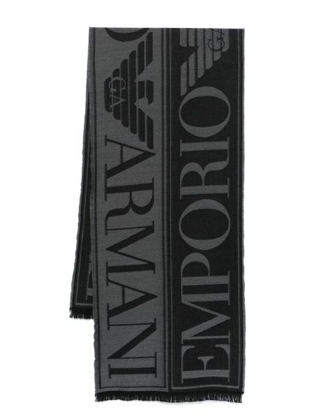 Jakarlı şal Emporio Armani siyah