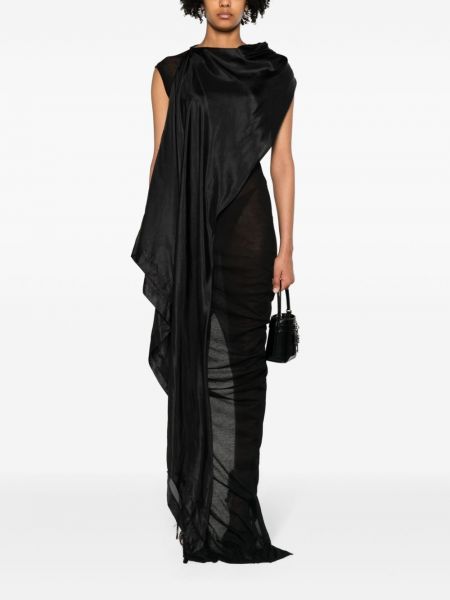 Sukienka midi bawełniana Rick Owens czarna