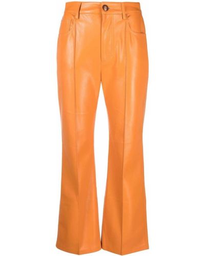 Usnjene hlače Nanushka oranžna