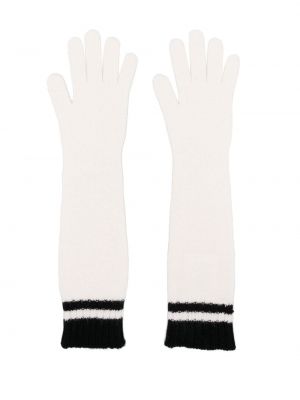 Rękawiczki wełniane z kaszmiru Alberta Ferretti białe