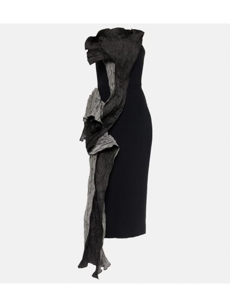 Μίντι φόρεμα ντραπέ Maticevski μαύρο