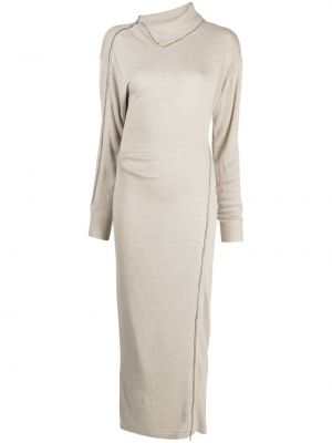 Asymetrické dlouhé šaty Isabel Marant béžové