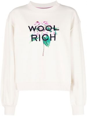 Gėlėtas siuvinėtas džemperis Woolrich balta