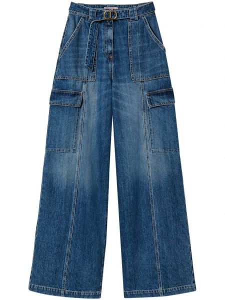 Højtaljet cargo jeans Twinset blå