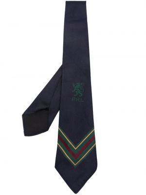Seiden krawatte mit stickerei Polo Ralph Lauren blau