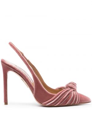 Полуотворени обувки с отворена пета Aquazzura розово