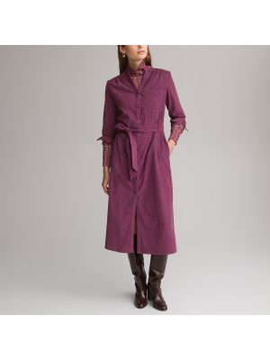 Vestido midi de pana manga larga Anne Weyburn violeta