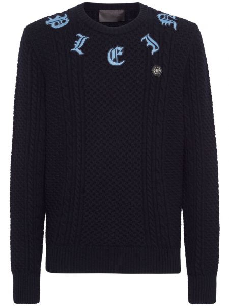 Dugi džemper s vezom Philipp Plein plava