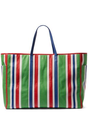 Δερμάτινη τσάντα shopper Balenciaga πράσινο