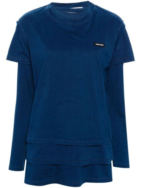 T-shirt aus baumwoll Miu Miu blau