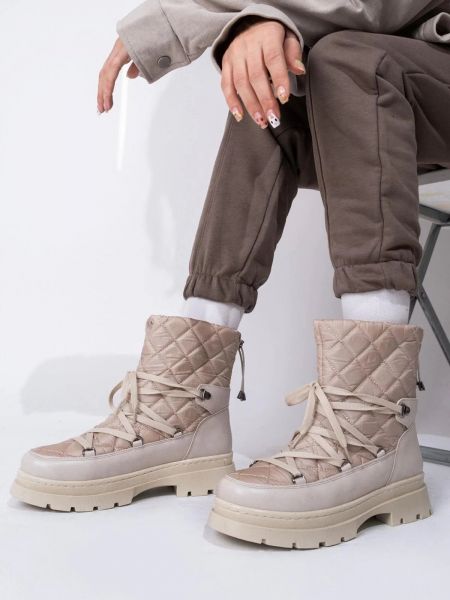 Зимни обувки за сняг с връзки с дантела Armonika бежово