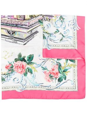 Копринен шал на цветя с принт Dolce & Gabbana Pre-owned бяло