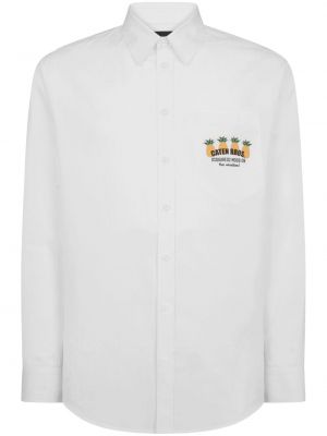 Βαμβακερό πουκάμισο με σχέδιο Dsquared2 λευκό