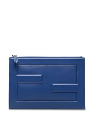 Kožna clutch torbica Fendi Pre-owned plava