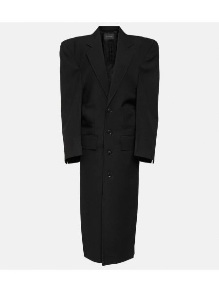 Oversized vlnený kabát Balenciaga čierna