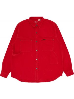 Джинсовая рубашка Supreme красная
