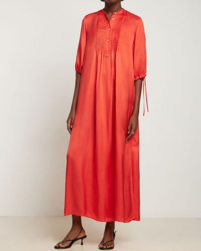 Saténové dlouhé šaty Aspesi oranžové