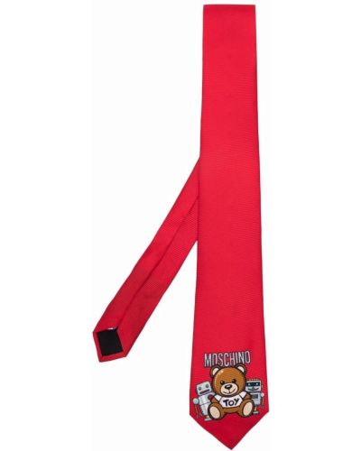 Corbata de tejido jacquard Moschino rojo