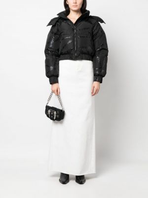 Raštuotas džinsinė striukė Versace Jeans Couture juoda