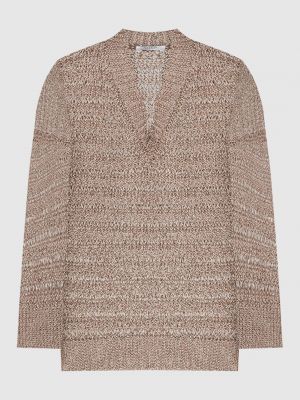 Коричневый ажурный пуловер Peserico