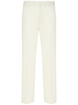 Vlněné kalhoty Dsquared2 bílé