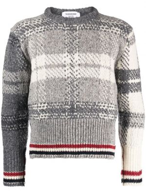 Кариран вълнен пуловер Thom Browne