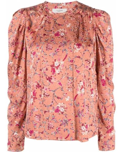 Trykt floral silke bluse Isabel Marant étoile oransje