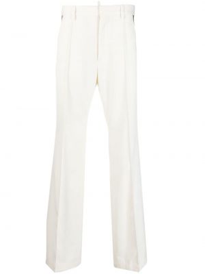 Плисирани прав панталон Dsquared2 бяло