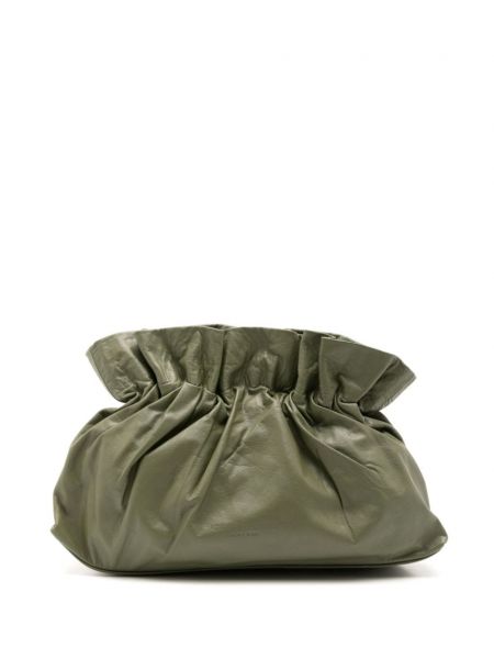 Kožna clutch torbica Adriana Degreas zelena