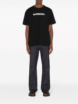 Bavlněné tričko s potiskem Burberry černé