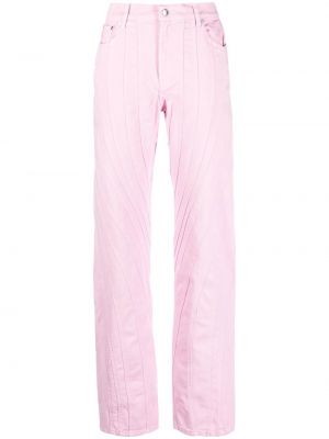 Pantaloni a vita alta Mugler rosa