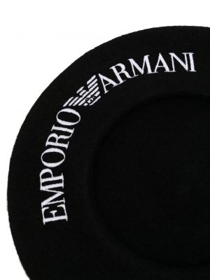 Boina con bordado Emporio Armani negro