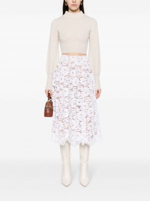Krajkové midi sukně Michael Kors Collection bílé