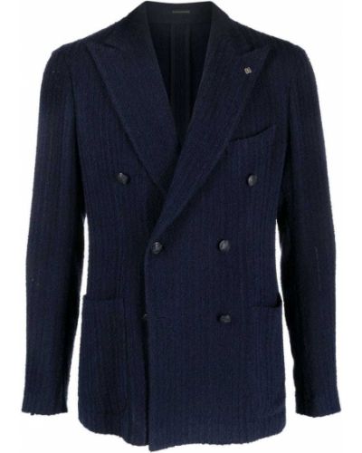 Tweed lang blazer Tagliatore blå