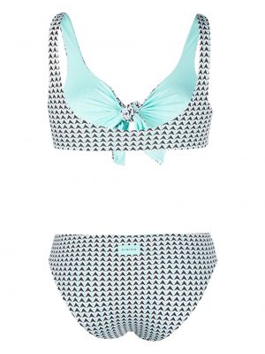 Bikini à imprimé à motif géométrique Fisico bleu