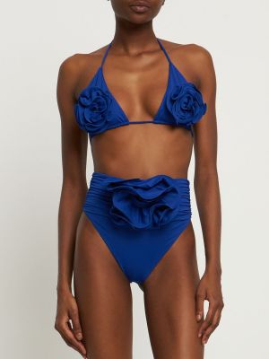 Bikini cu talie înaltă cu model floral Magda Butrym albastru
