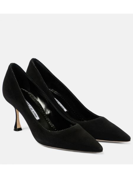 Semsket skinn pumps Manolo Blahnik svart