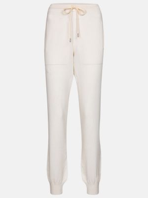 Kašmírové sportovní kalhoty Barrie - bílá